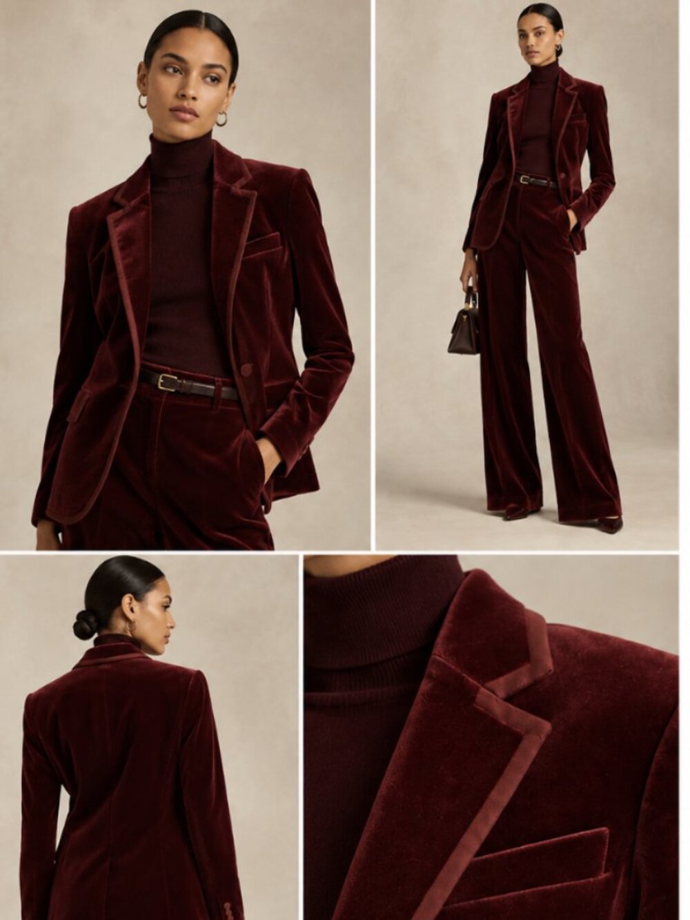 The Perfect Holiday Outfit! Lauren Ralph Lauren Burgundy Velvet Suit